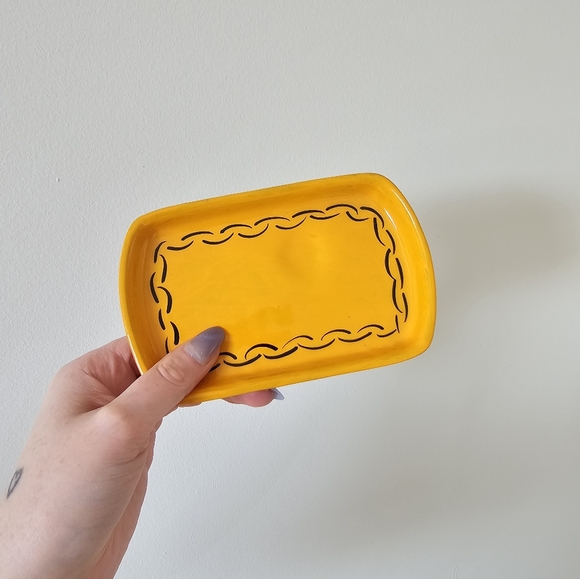 Other - Handmade in Mexico ceramic Yellow Decorative Tray
